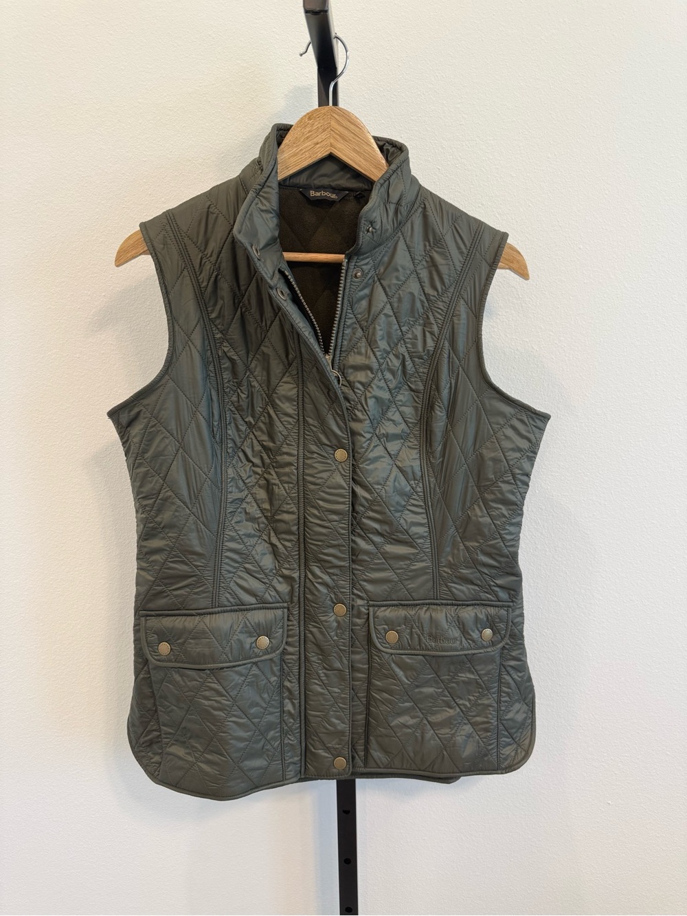 Barbour Wray Quilted Gilet Vest Olive Green Women’s 10 Hike Gorpcore Utility